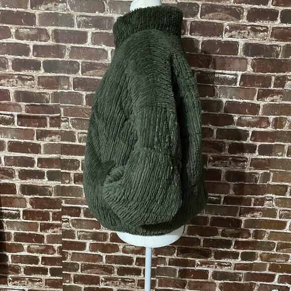 Women's Full Zip Sherpa Bomber Jacket - Wild Fable Green XL Y2K Look - Picture 9 of 12